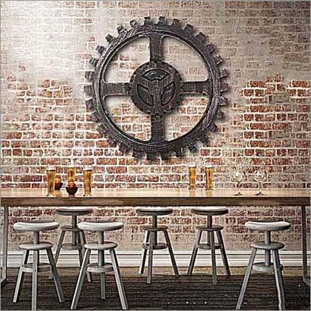 Wooden Gear Wall Decoration Metal Looking
